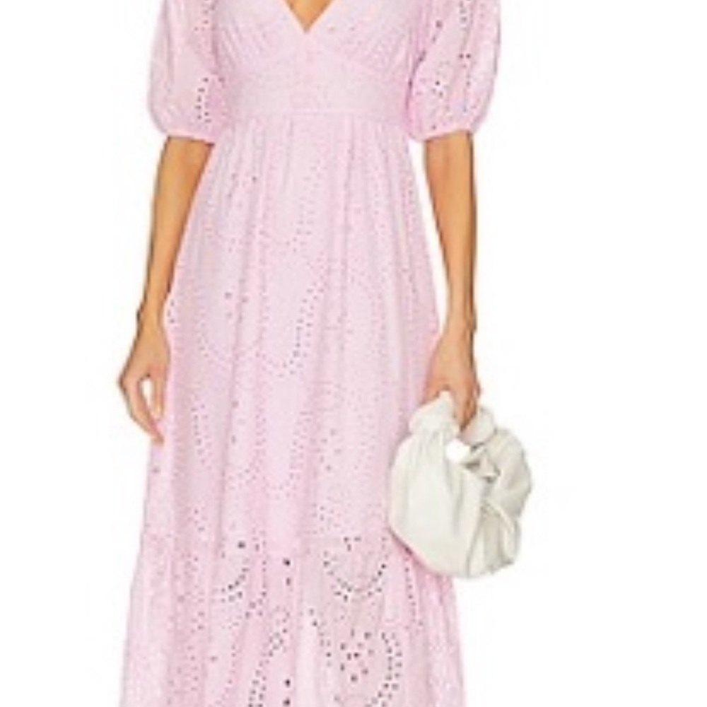 Sanctuary Light Pink Eyelet Maxi Dress